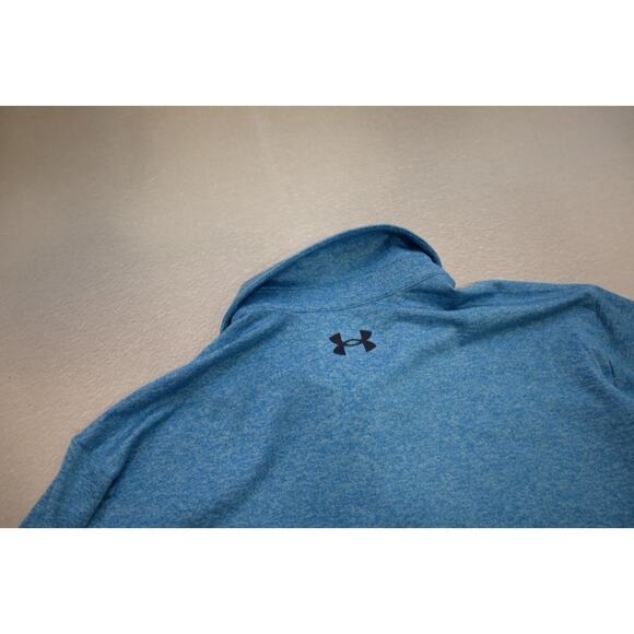 Under Armour Playoff Golf Polo Marled Blue Athletic Golf Shirt Mens Size Large - Picture 10 of 10